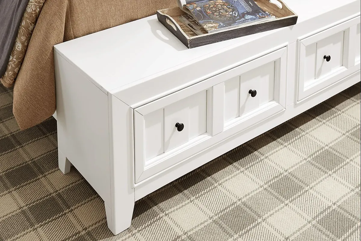 Owings Mill White 3 Pc Queen Storage Bed