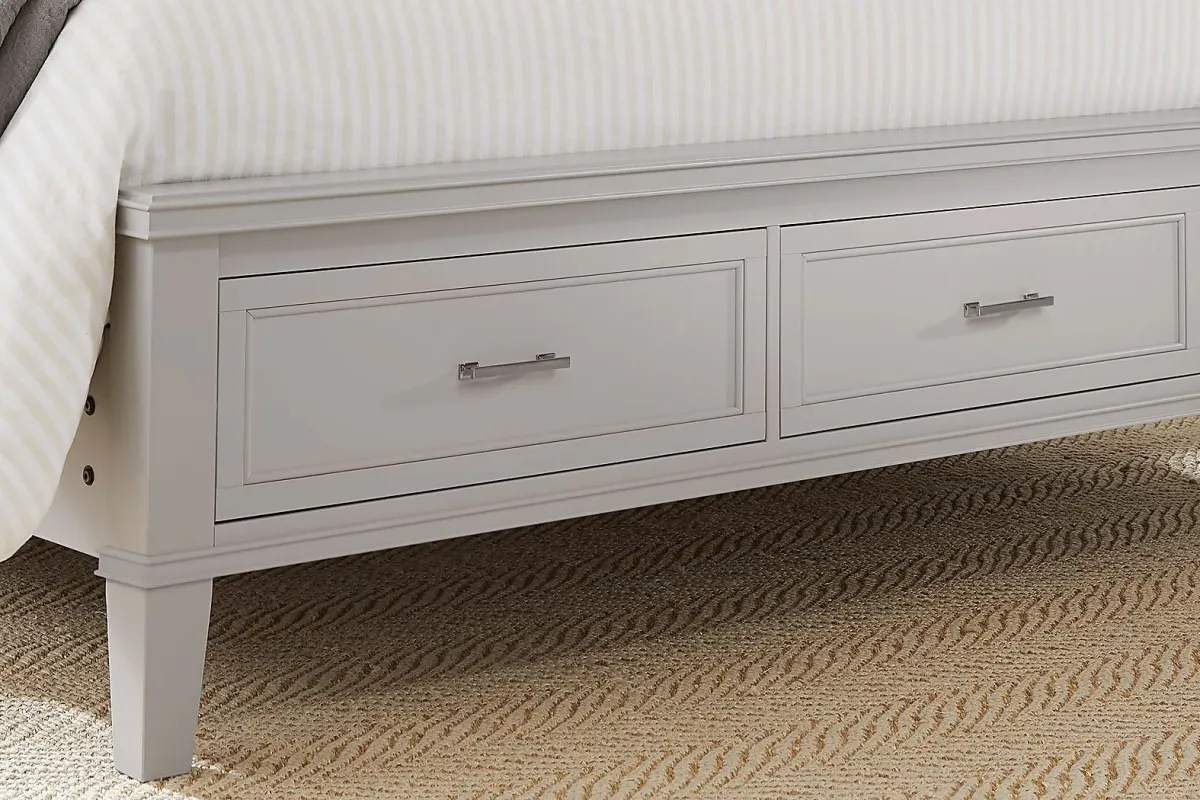 Waterford Landing Gray 3 Pc Queen Panel Bed with Storage
