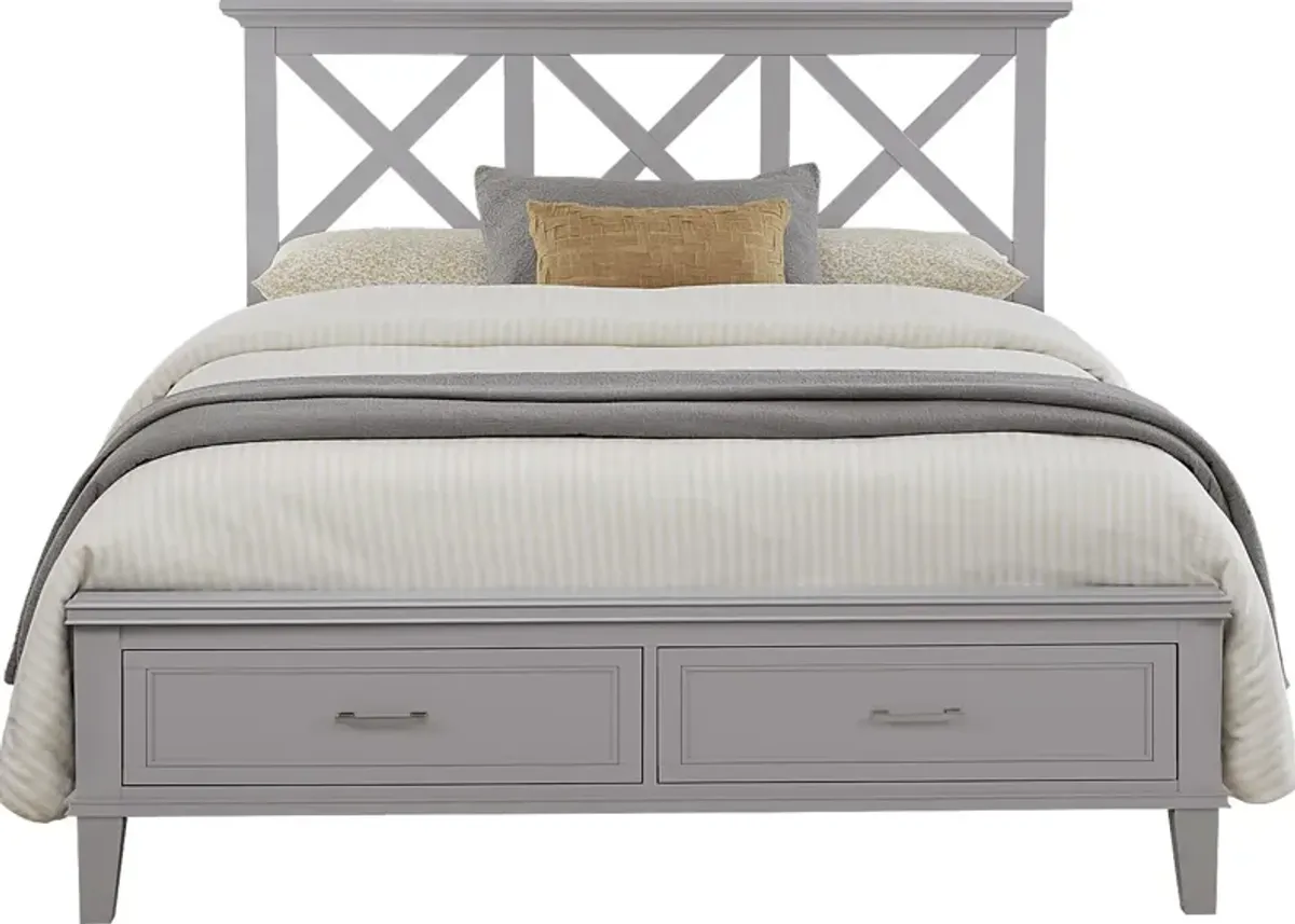 Waterford Landing Gray 3 Pc Queen Panel Bed with Storage