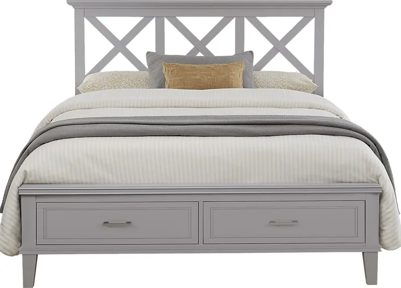 Waterford Landing Gray 3 Pc Queen Panel Bed with Storage