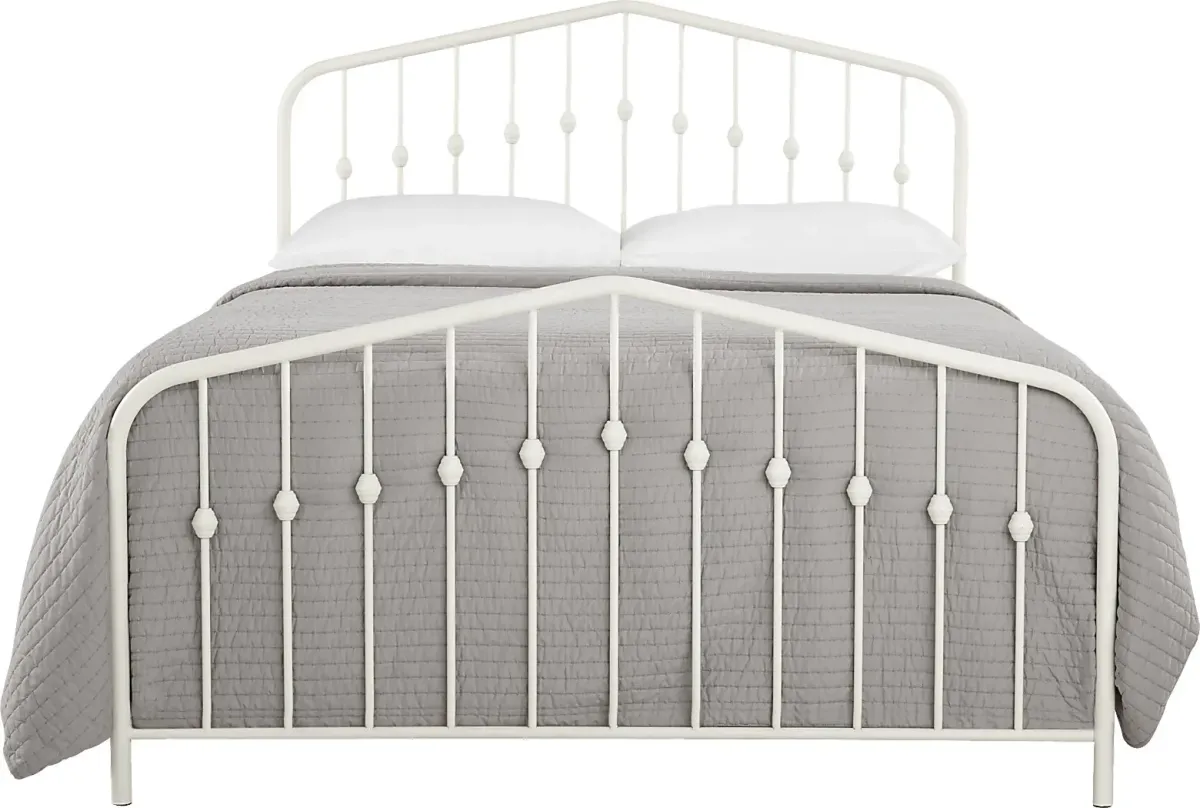 Althea White Queen Metal Bed