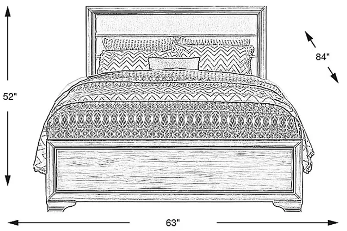 Marlow Natural 3 Pc Queen Panel Bed