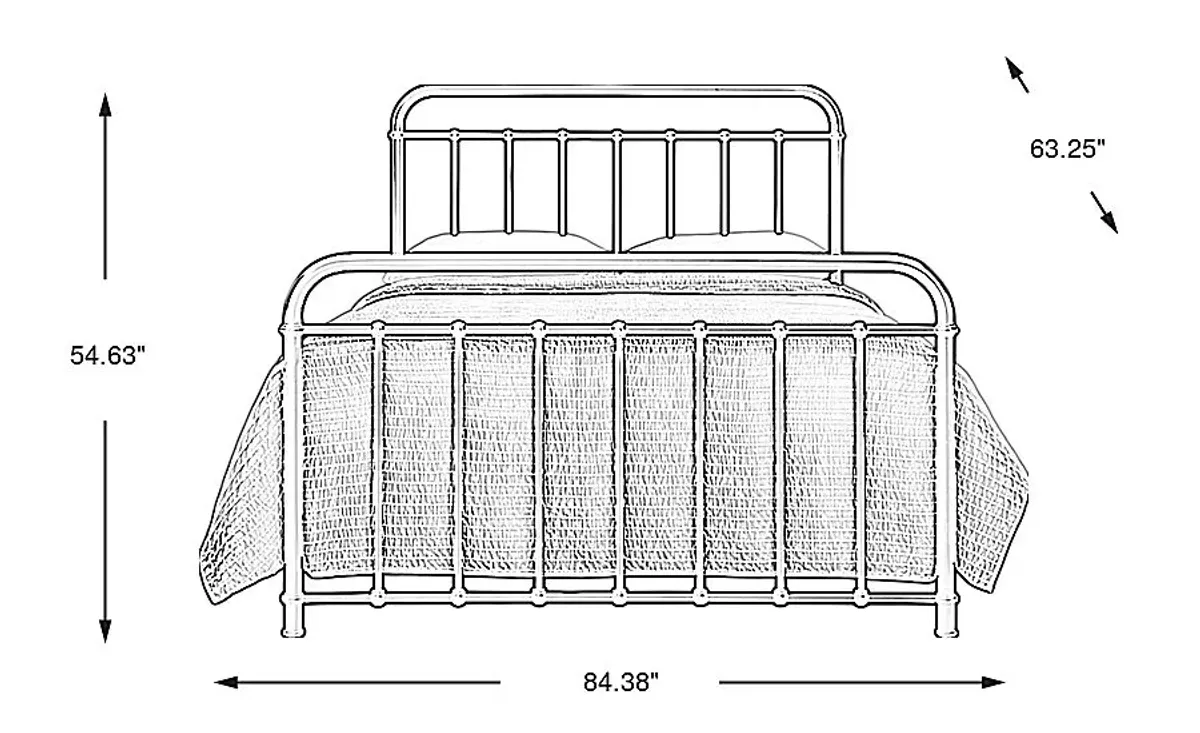 Atticus White Queen Metal Bed