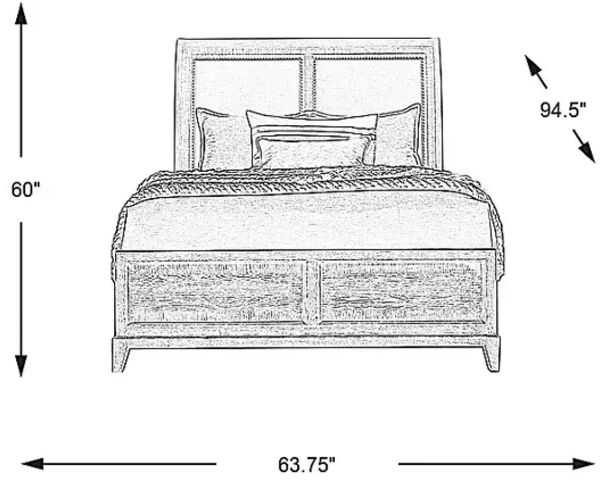 Kailey Park Light Oak 3 Pc Queen Sleigh Bed