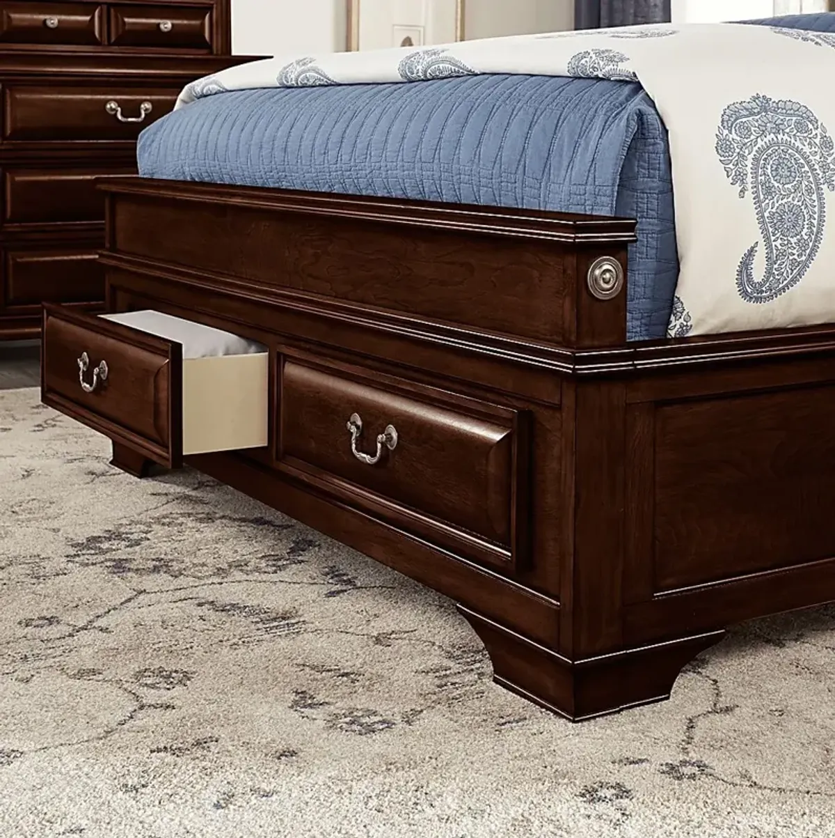 Mill Valley II Cherry 3 Pc Queen Sleigh Bed with Storage