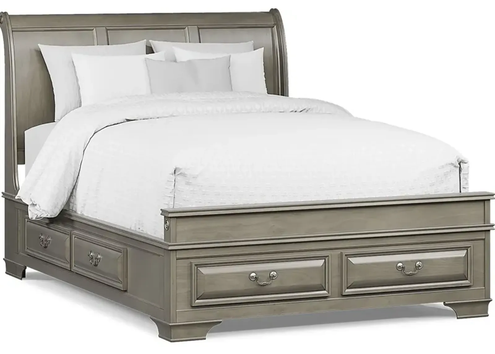 Mill Valley II Gray 3 Pc Queen Sleigh Bed with Storage