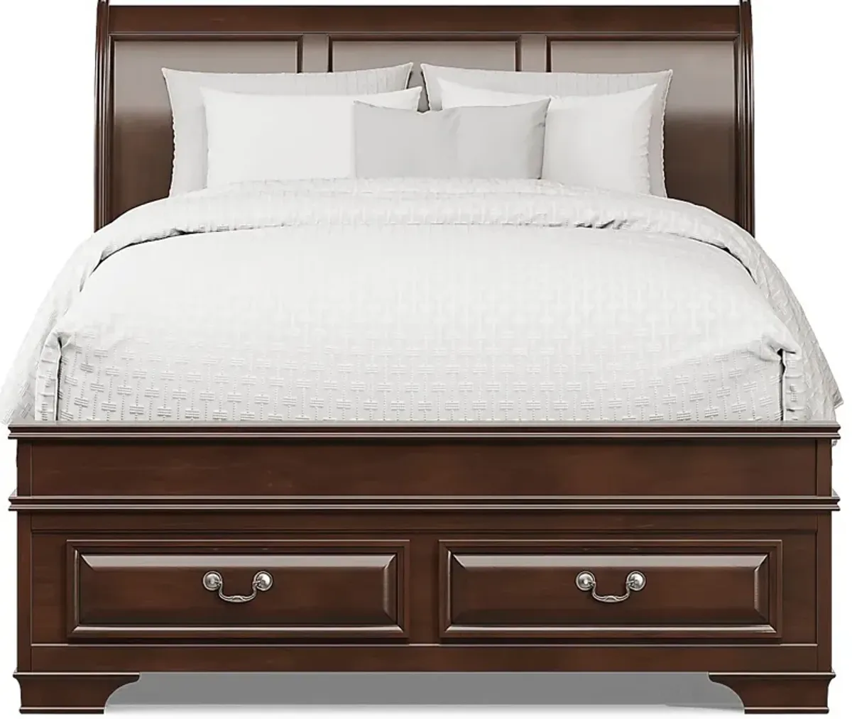 Mill Valley II Brown Cherry 5 Pc Queen Sleigh Bedroom with Storage