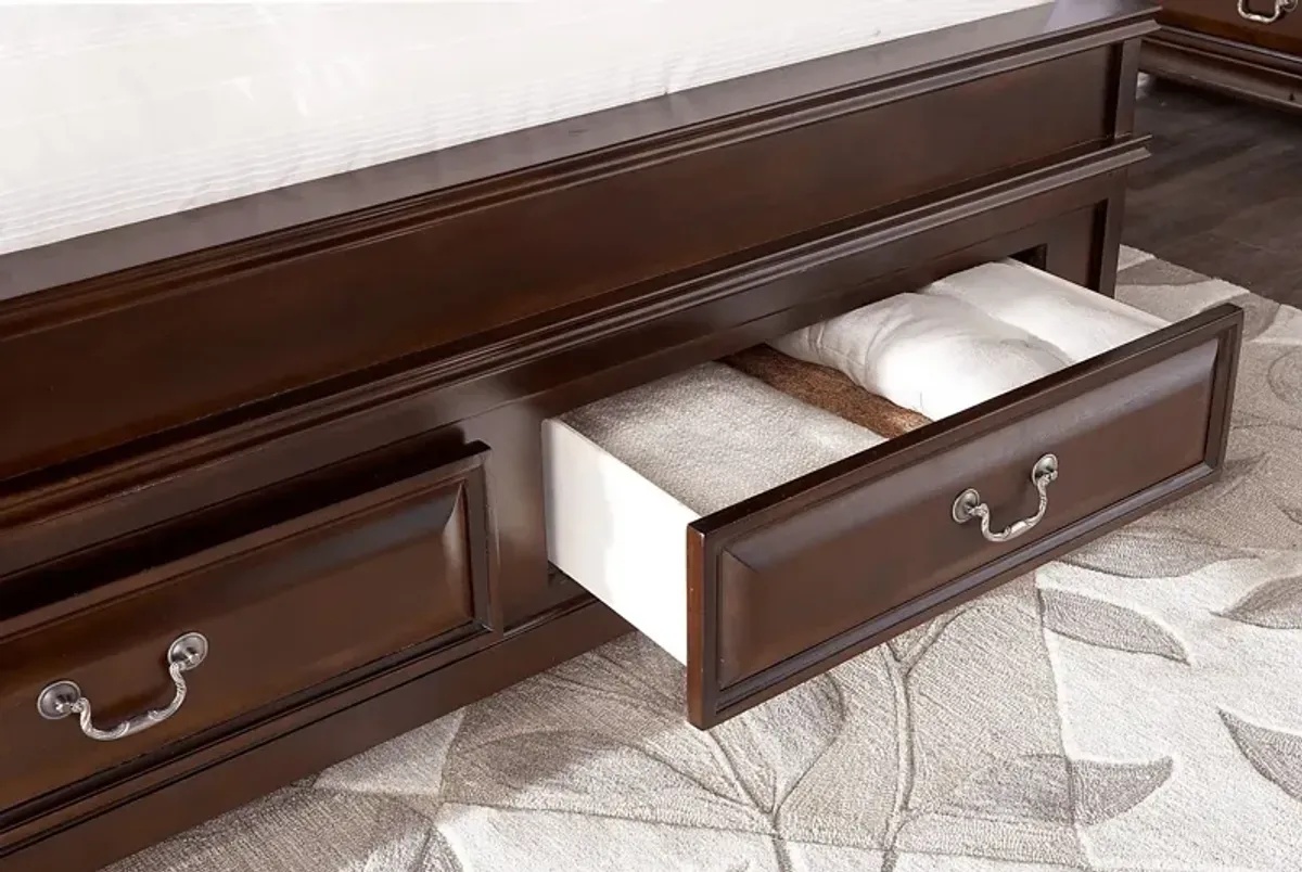 Mill Valley II Brown Cherry 5 Pc Queen Sleigh Bedroom with Storage