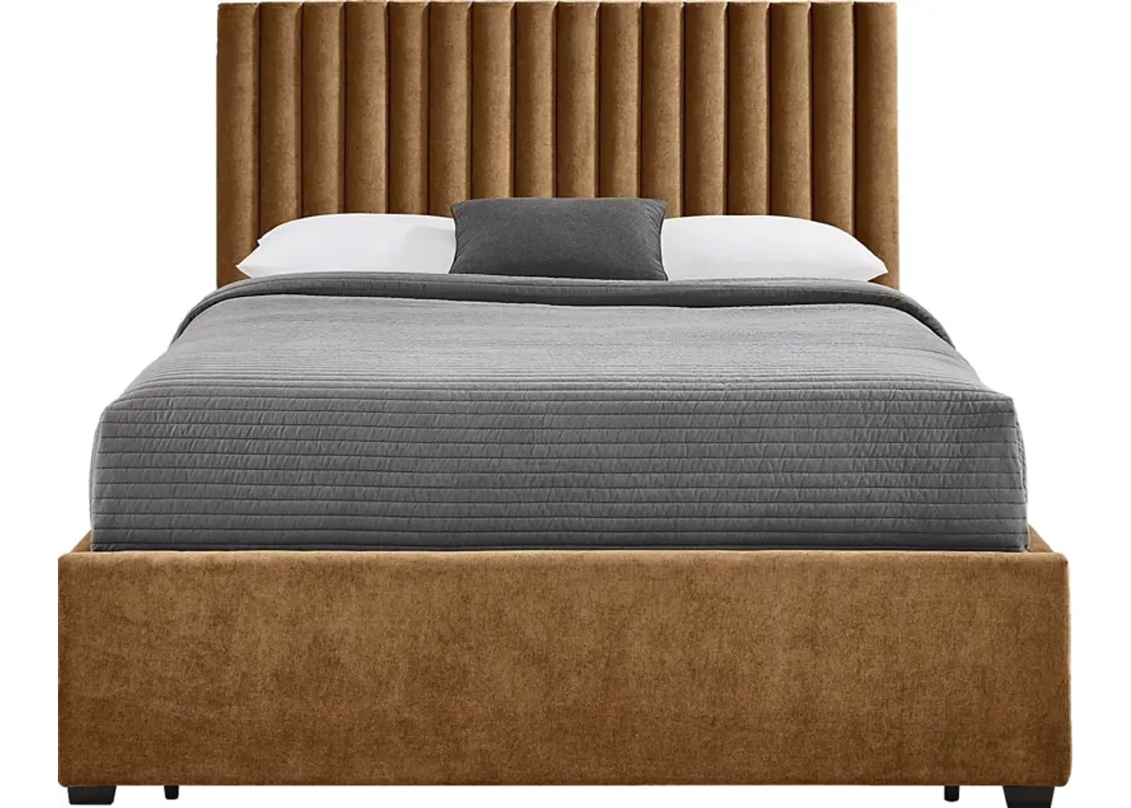 Belvedere Cognac 3 Pc Queen Upholstered Storage Bed