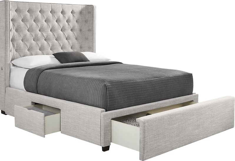 Harlow Hill Dark Gray 3 Pc Queen Upholstered Storage Bed