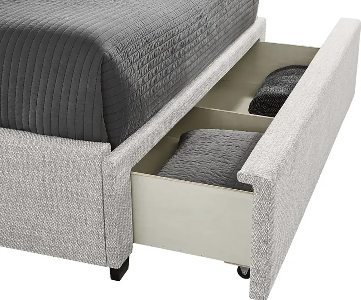 Harlow Hill Dark Gray 3 Pc Queen Upholstered Storage Bed