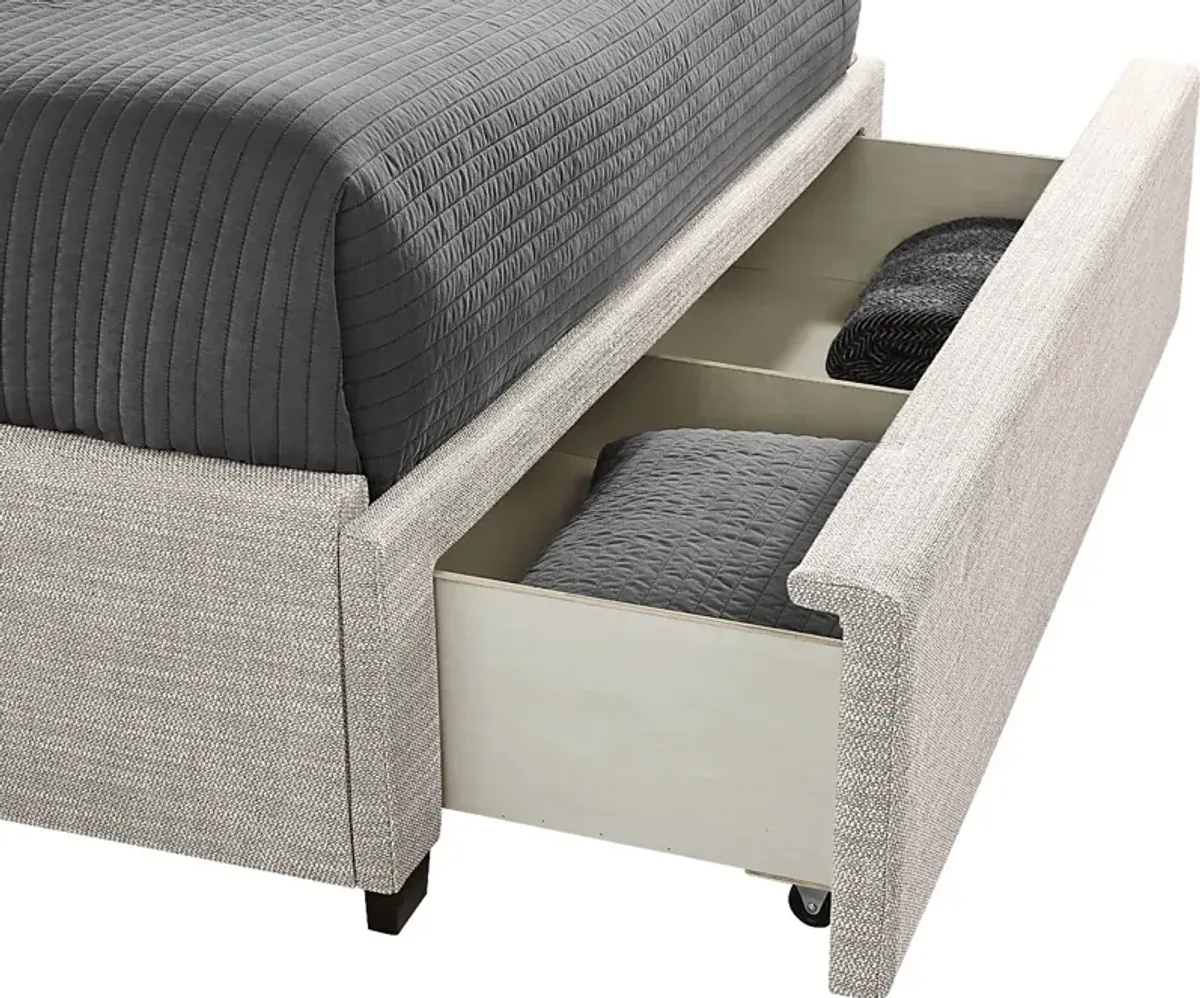 Harlow Hill Taupe 3 Pc Queen Upholstered Storage Bed