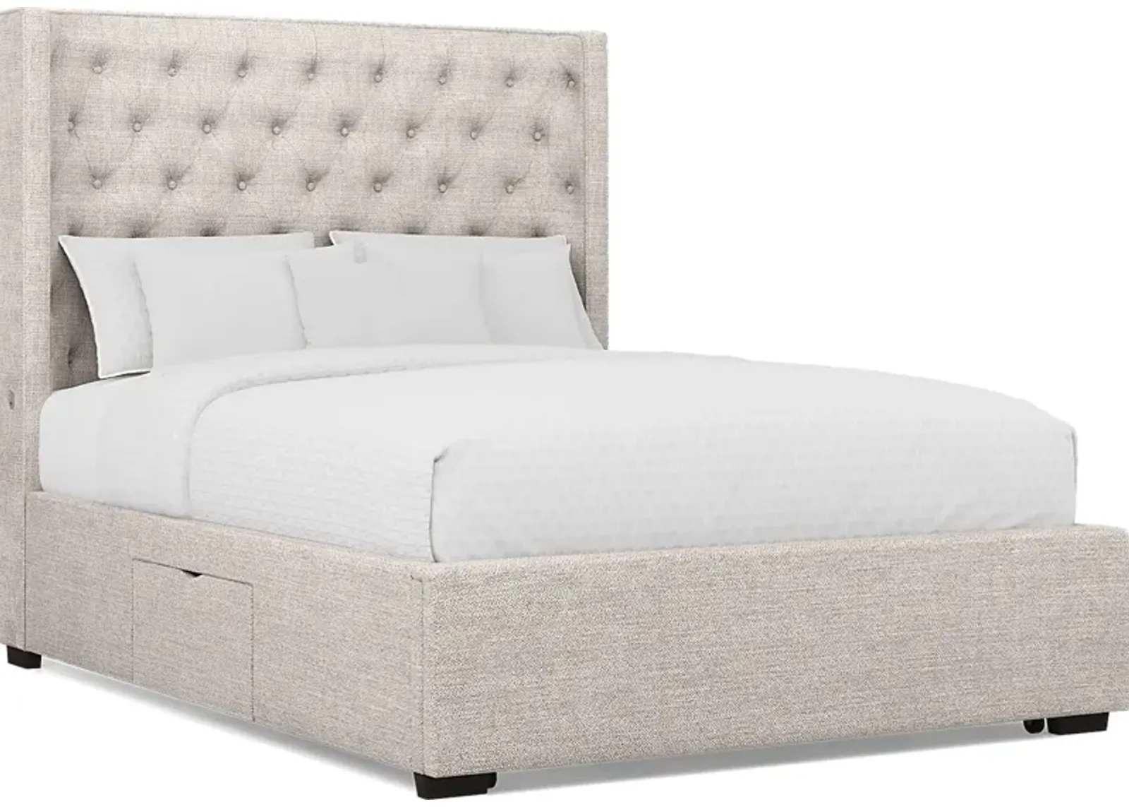 Harlow Hill Taupe 3 Pc Queen Upholstered Storage Bed