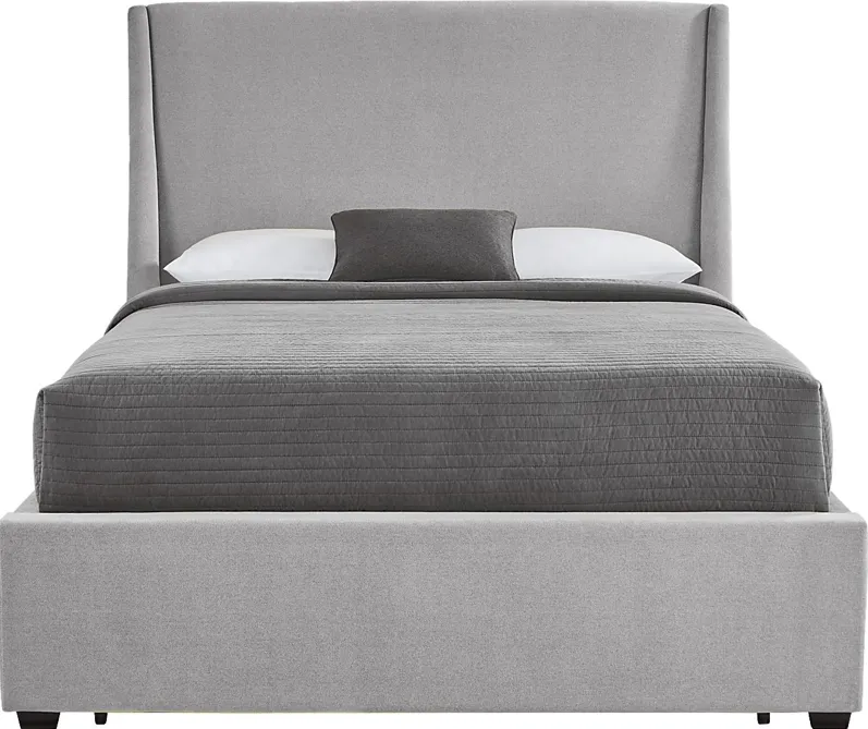 Beaufoy Gray 3 Pc Queen Upholstered Complete Storage Bed