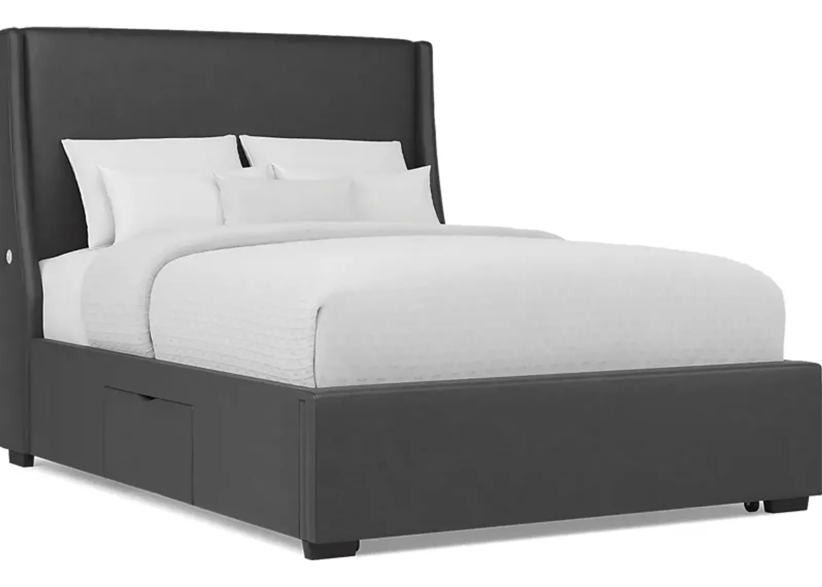 Beaufoy Graphite 3 Pc Queen Upholstered Complete Storage Bed