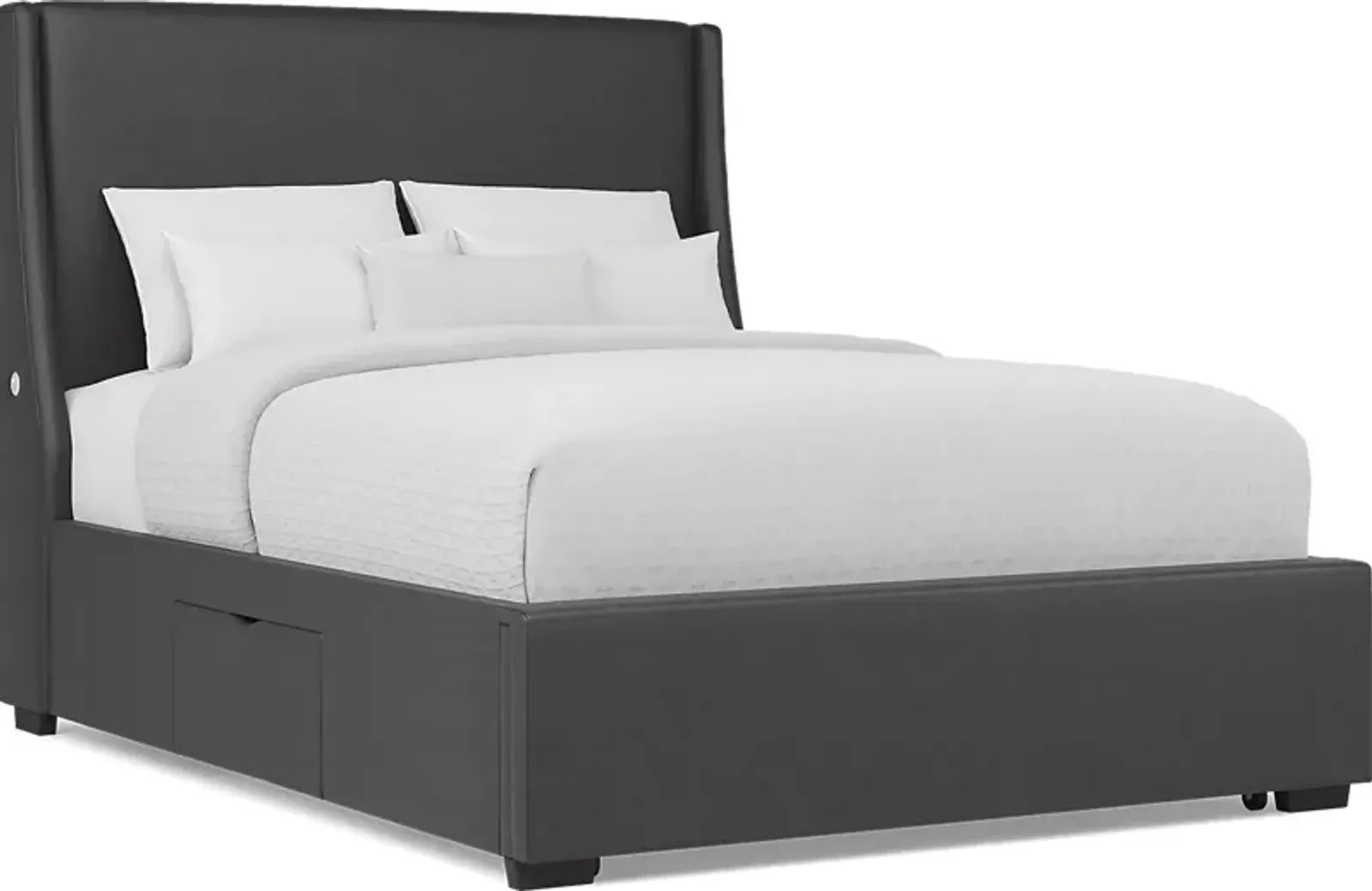 Beaufoy Graphite 3 Pc Queen Upholstered Complete Storage Bed