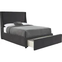Beaufoy Graphite 3 Pc Queen Upholstered Storage Bed