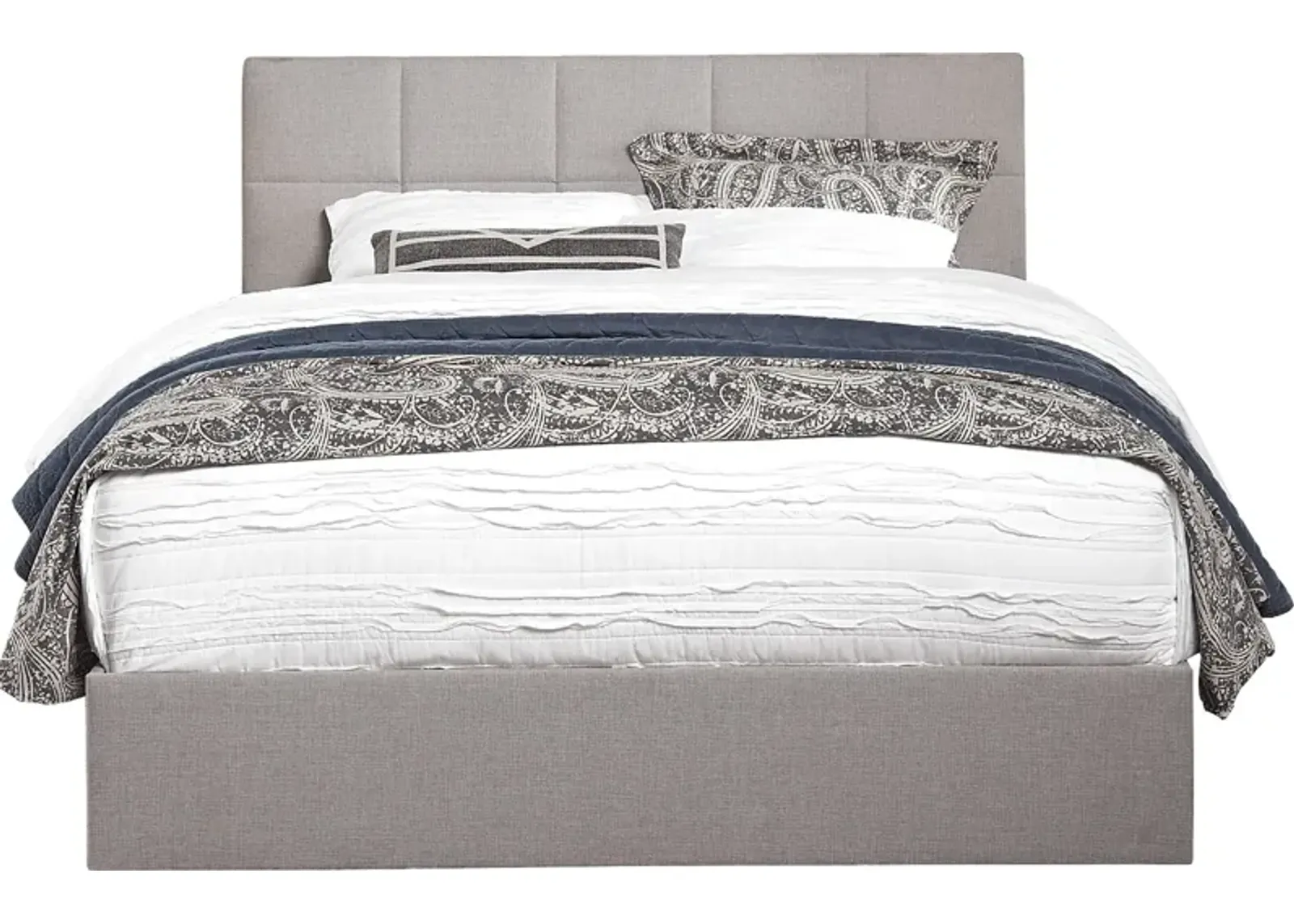 Aubrielle Sand 3 Pc Queen Square Upholstered Bed