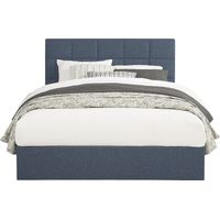 Aubrielle Blue 3 Pc Queen Square Upholstered Bed