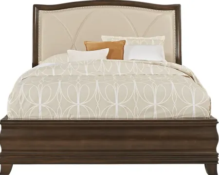 Alexi Cherry 3 Pc Queen Bed with Cream Inset