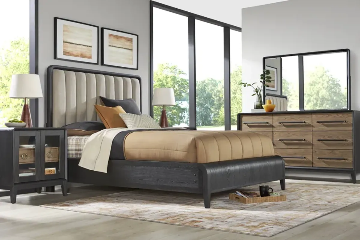 Archer Grove Black 7 Pc Queen Upholstered Bedroom
