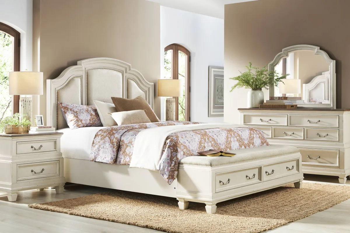 Provence White 7 Pc King Storage Bedroom