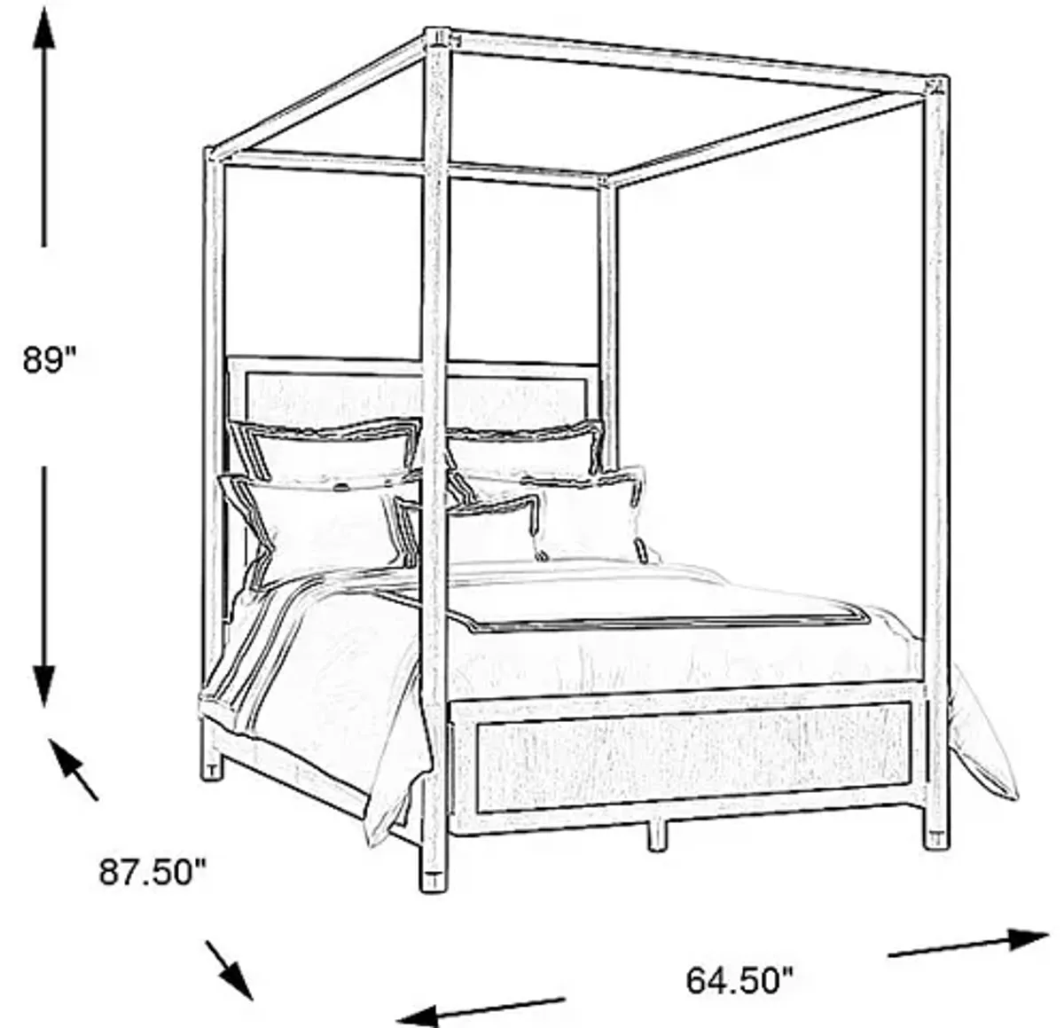 Wilshire Merlot 3 Pc Queen Canopy Bed