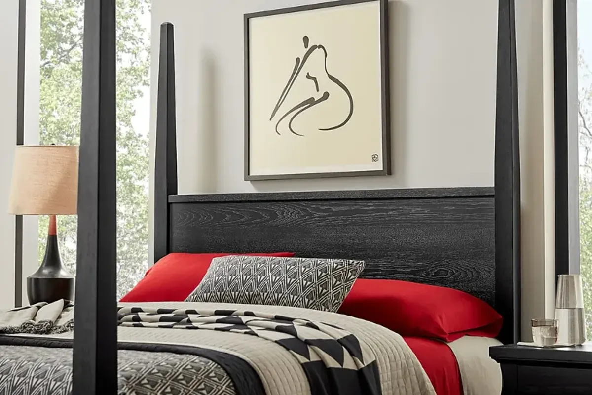 Springville Black 3 Pc Queen Poster Bed