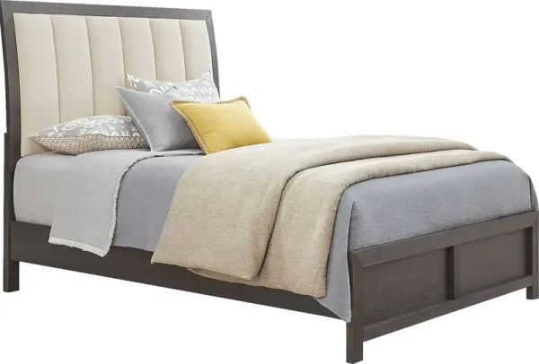 Woodley Dark Brown 3 Pc Queen Upholstered Bed