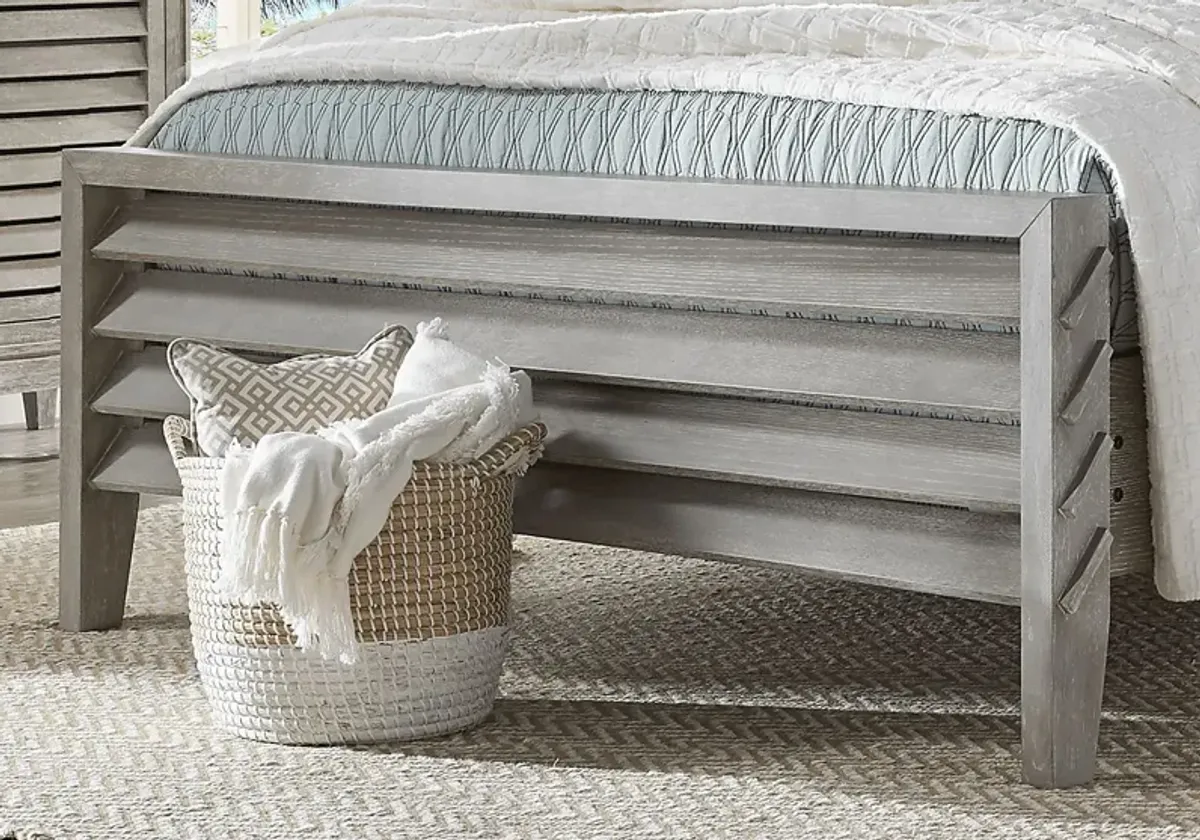 River Falls Light Gray 3 Pc Queen Slat Bed