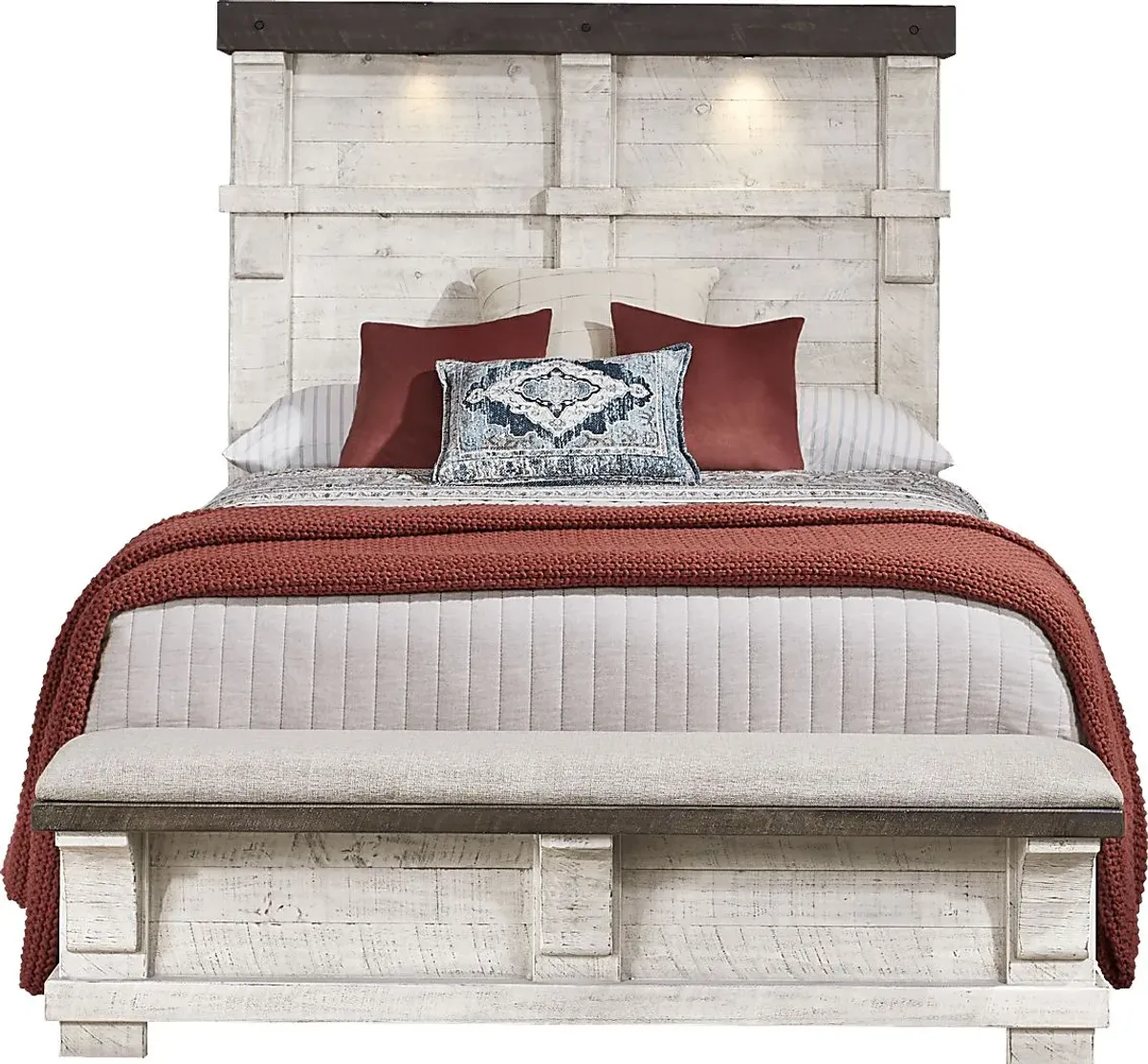 Bretten Crossing White 3 Pc Queen Bench Bed