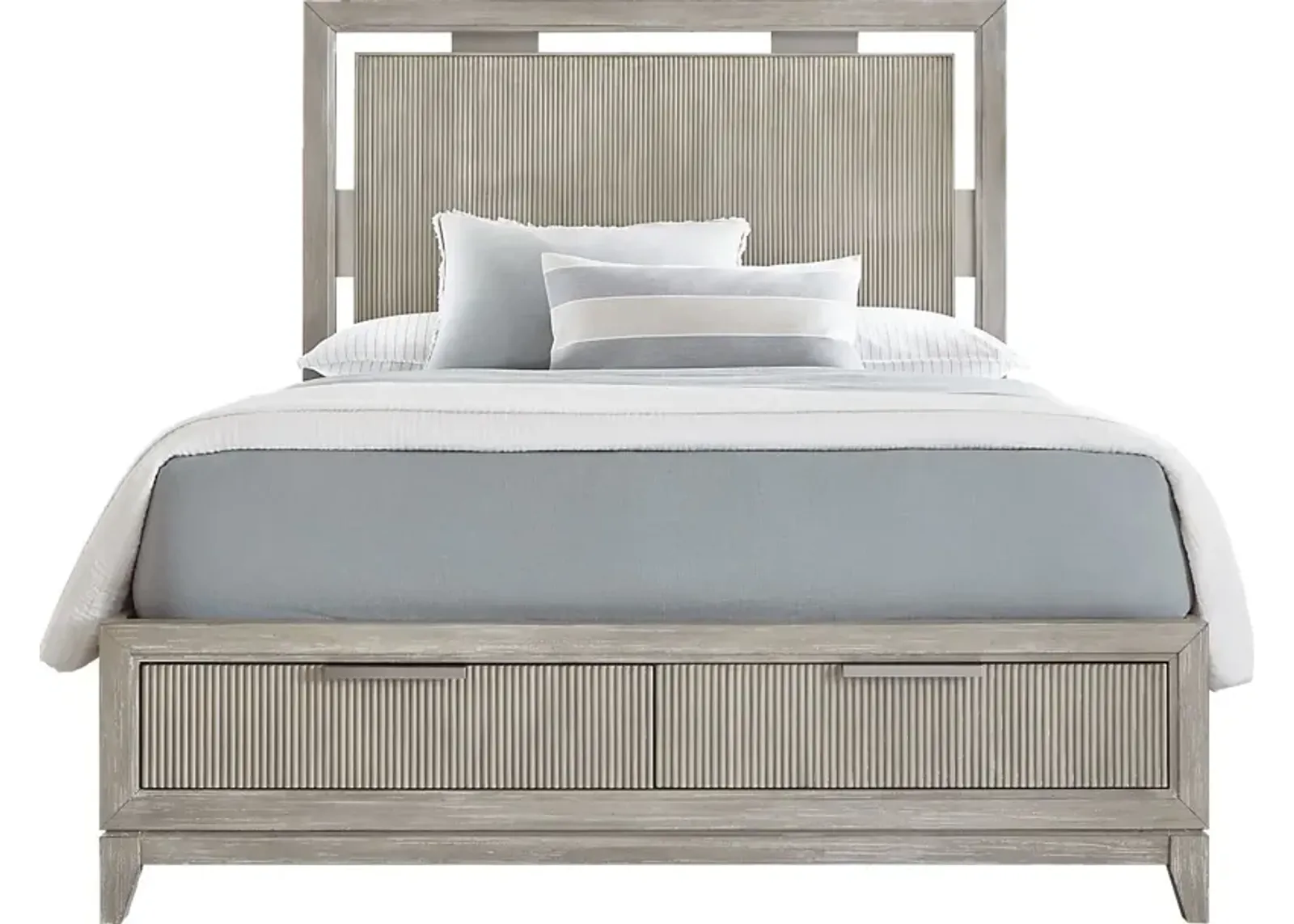 Bellante Gray 3 Pc Queen Panel Bed with Storage