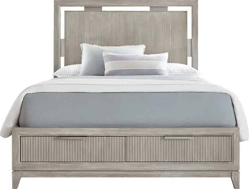 Bellante Gray 3 Pc Queen Panel Bed with Storage