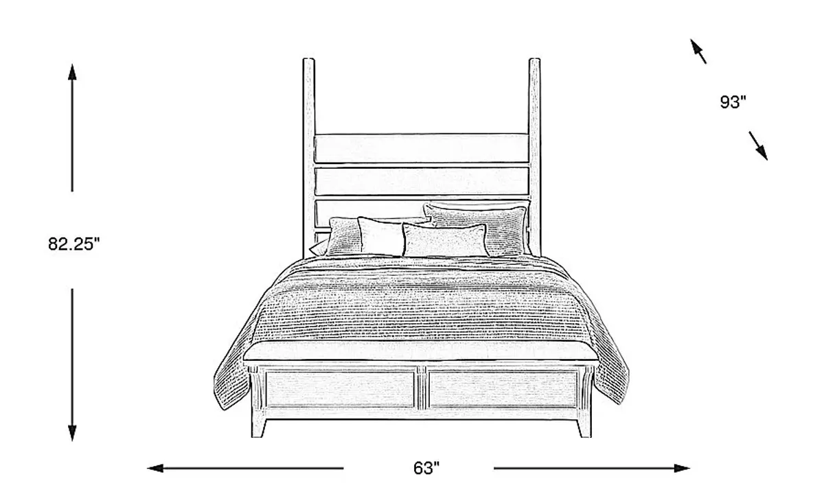 Copperline Black 3 Pc Queen Poster Bed with Bench