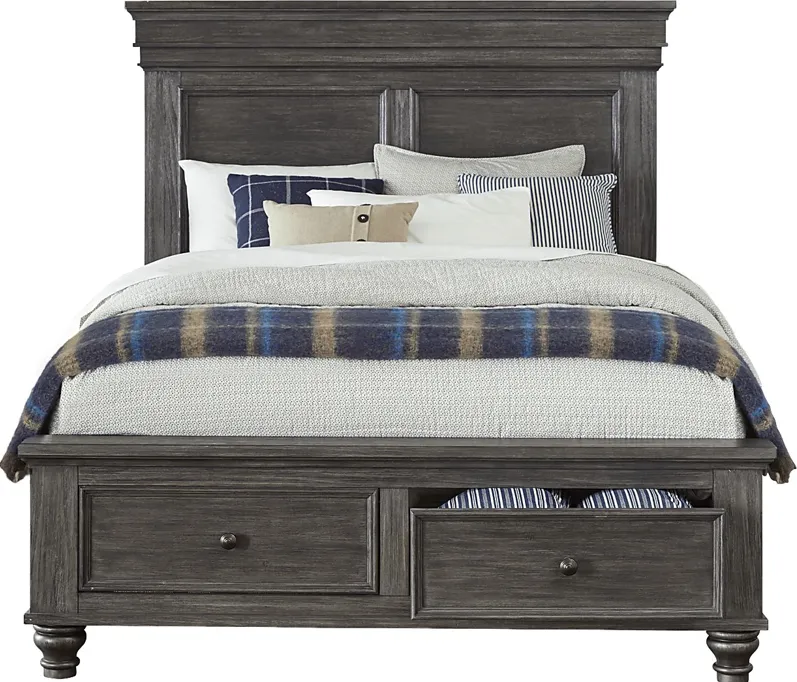 Lake Town Gray 3 Pc Queen Panel Bed with Storage