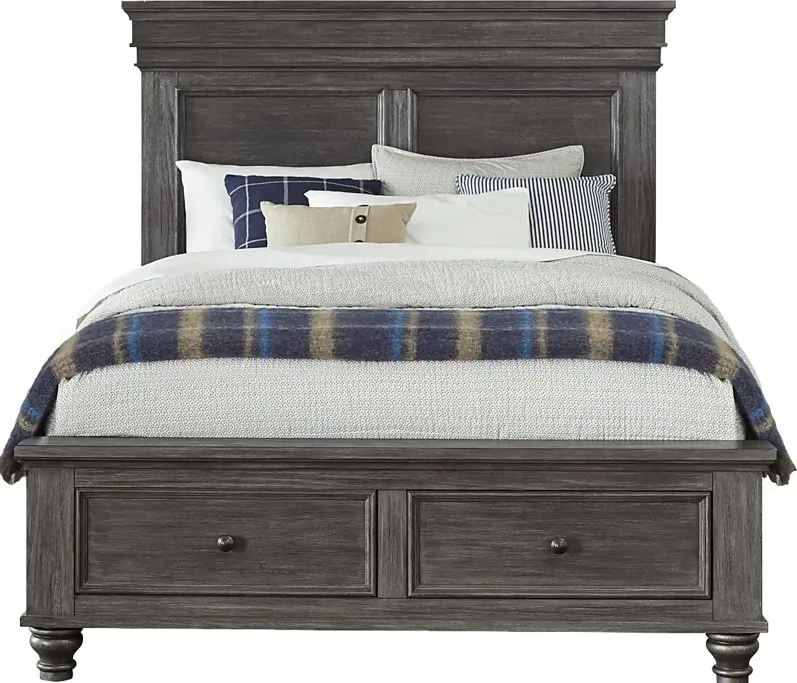 Lake Town Gray 3 Pc Queen Panel Bed with Storage