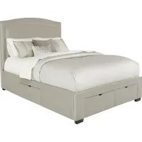 Loden Beige 3 Pc Queen Upholstered Bed with 4 Drawer Storage