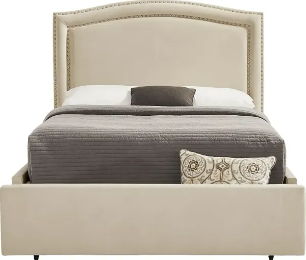 Loden II Cream 3 Pc Queen Upholstered Storage Bed