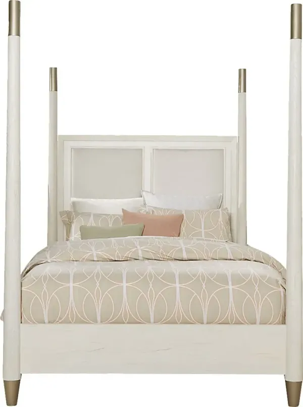 Clarissa White 3 Pc Queen Poster Bed