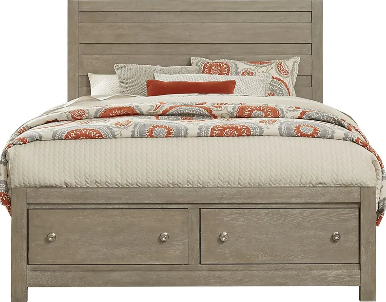 Barringer Place Gray 3 Pc Queen Panel Bed with Storage
