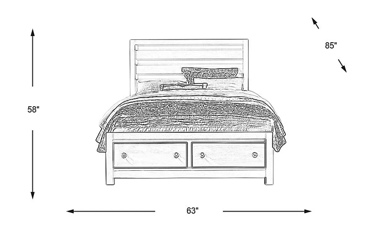 Barringer Place White 3 Pc Queen Panel Bed with Storage