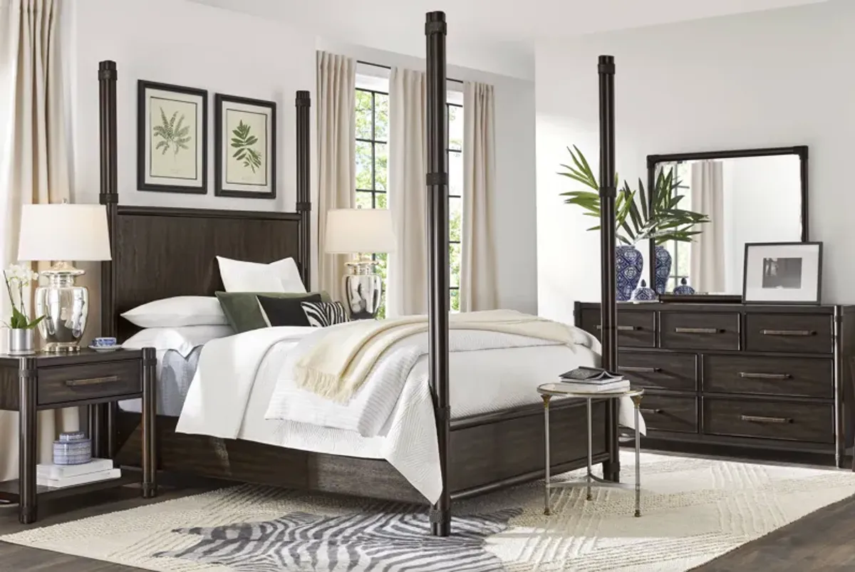 Vineyard Estates Brown 7 Pc King Poster Bedroom
