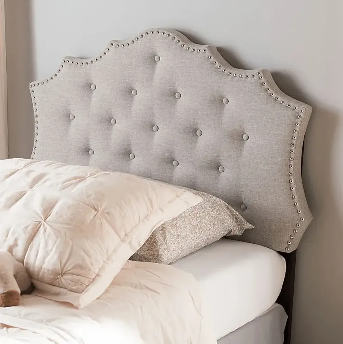 Poppleton Gray Twin Upholstered Headboard