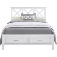 Waterford Landing White 3 Pc King Panel Bed with Storage