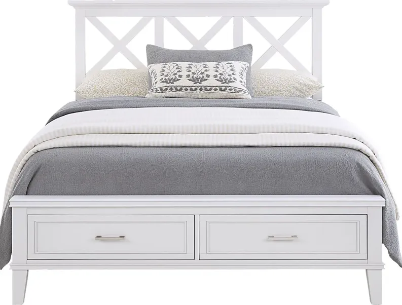 Waterford Landing White 3 Pc King Panel Bed with Storage