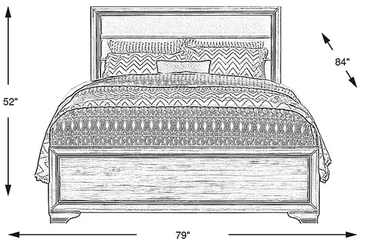 Marlow Natural 3 Pc King Panel Bed