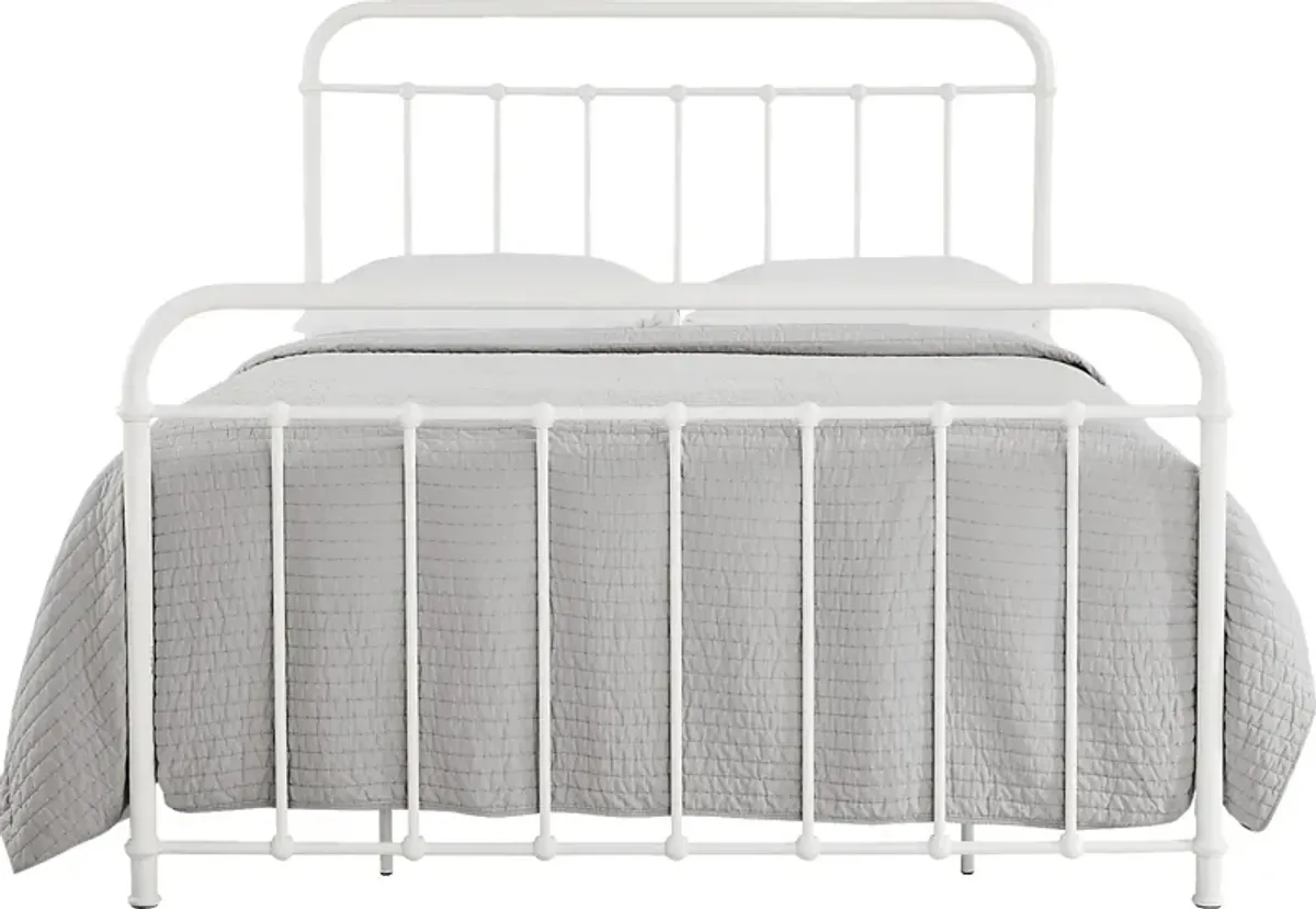 Atticus White King Metal Bed