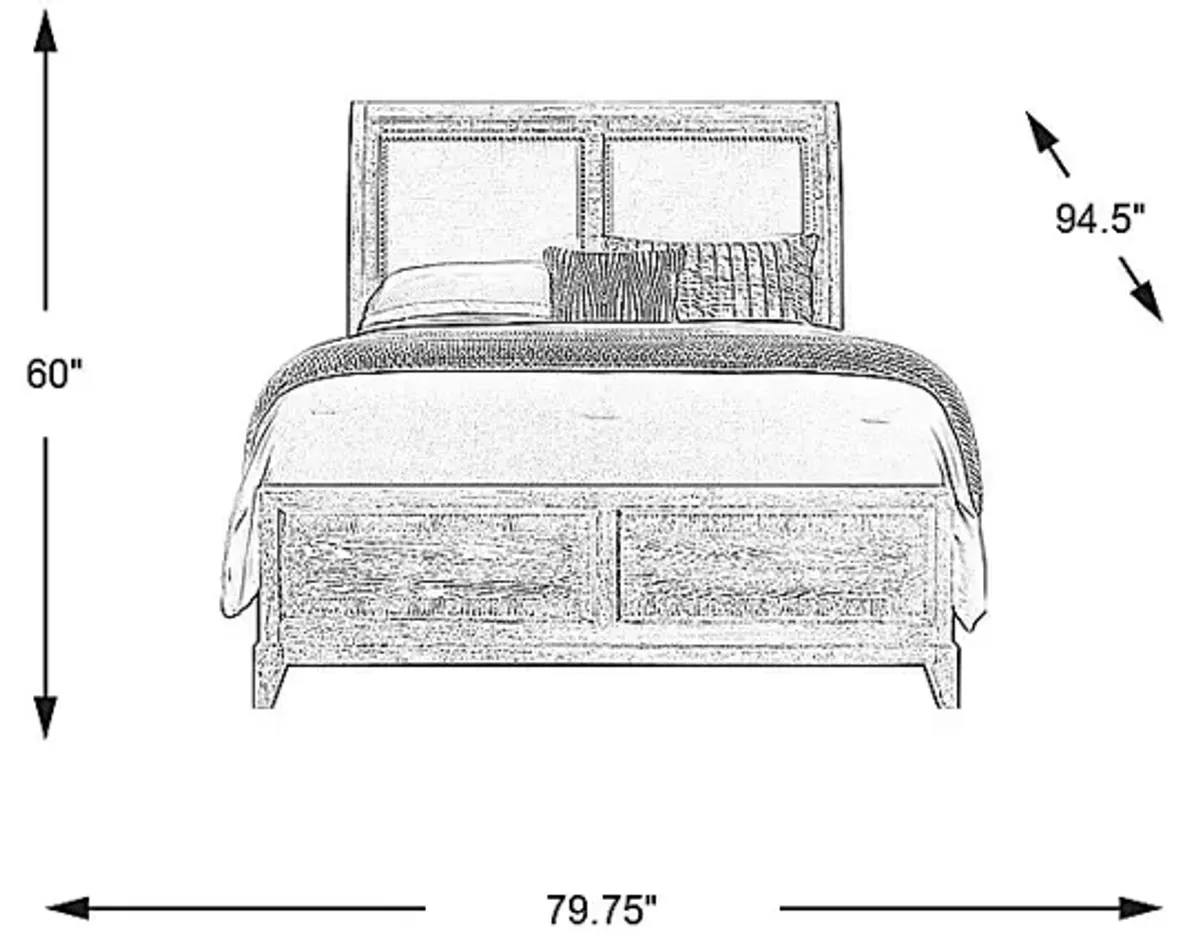 Kailey Park Charcoal 3 Pc King Sleigh Bed