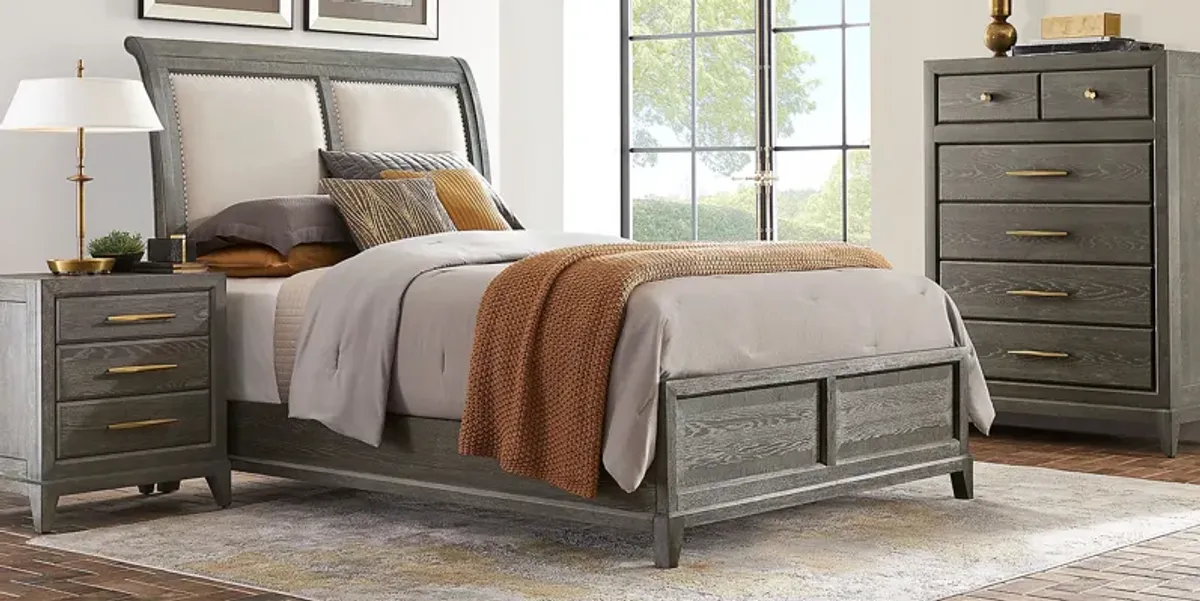 Kailey Park Charcoal 3 Pc King Sleigh Bed