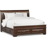 Mill Valley II Cherry 3 Pc King Sleigh Bed with Storage